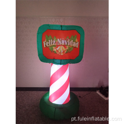 Poste de lâmpada inflável de férias para decoração de Natal
